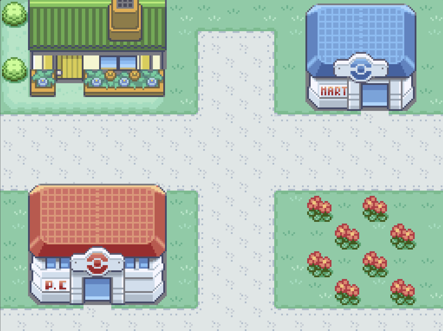 Cipherbound screenshot showing a pixel-art town with two characters